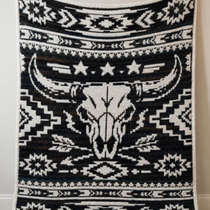 Western Bull Skull Crochet Blanket